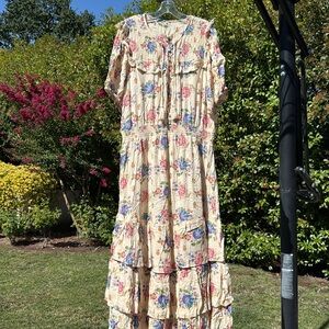 🌿 Spell Solstice Ruffle Gown Cream Size 3XL